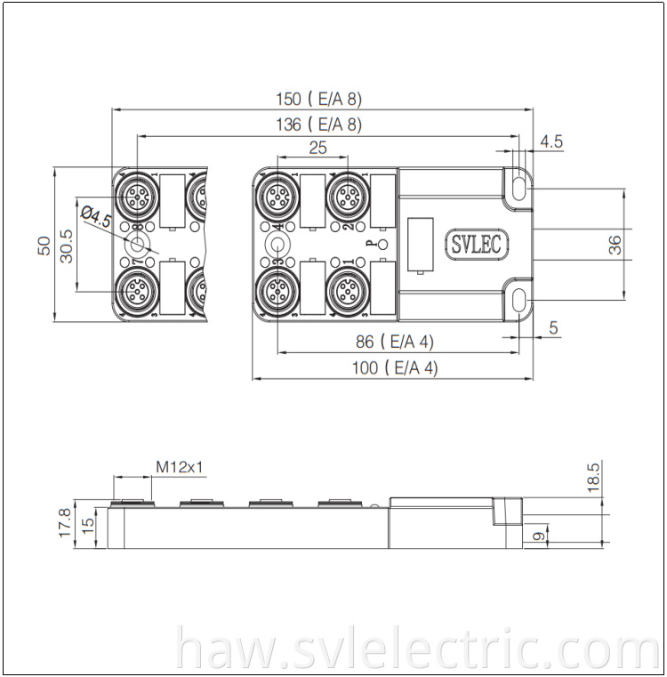 M12 Distribution Box 8 Way Size